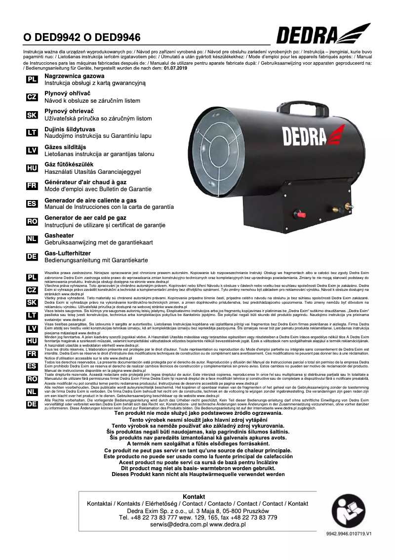 Página 1 del manual Manual de usuario DEDRA DED9942