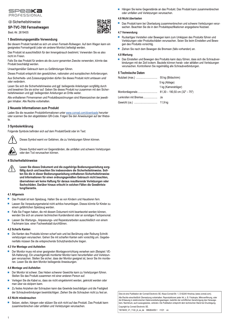 Página nº 1 - Manual de usuario Speaka SP-TVC-700