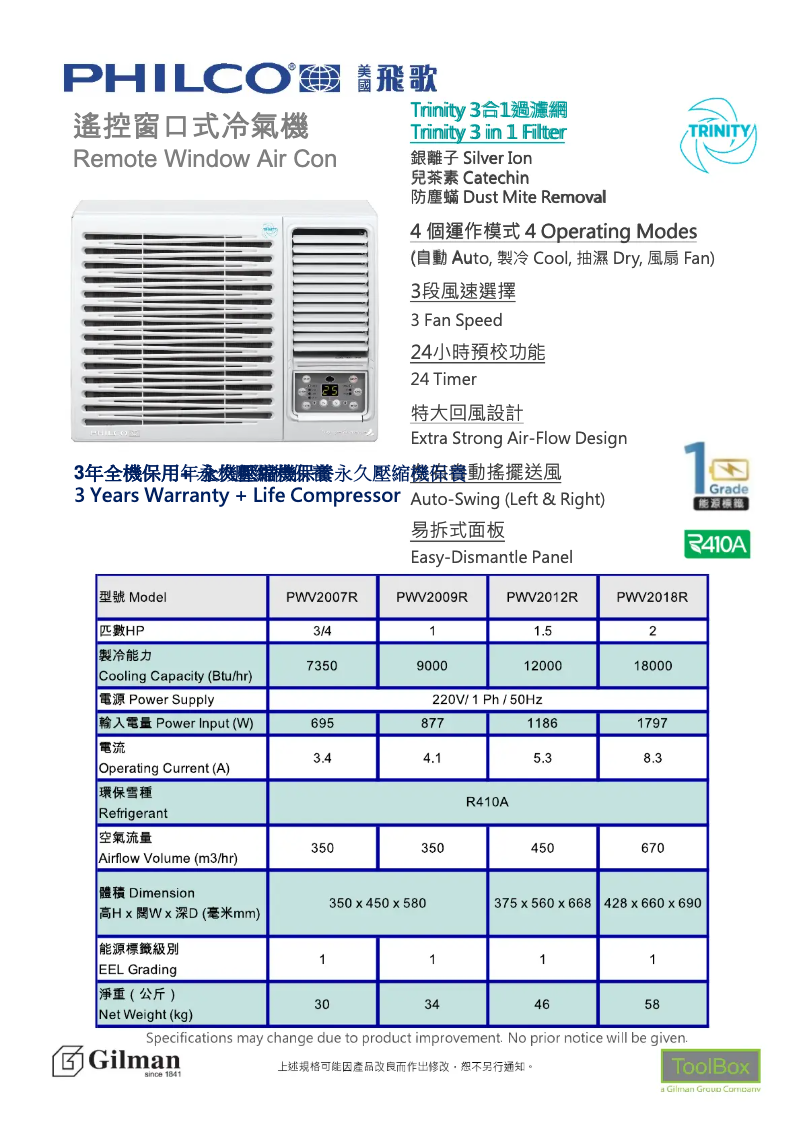 Imagen de la primera página del manual del dispositivo PWV2012R