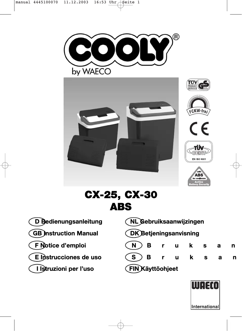 Imagen de la primera página del manual del dispositivo Cooly CX-30
