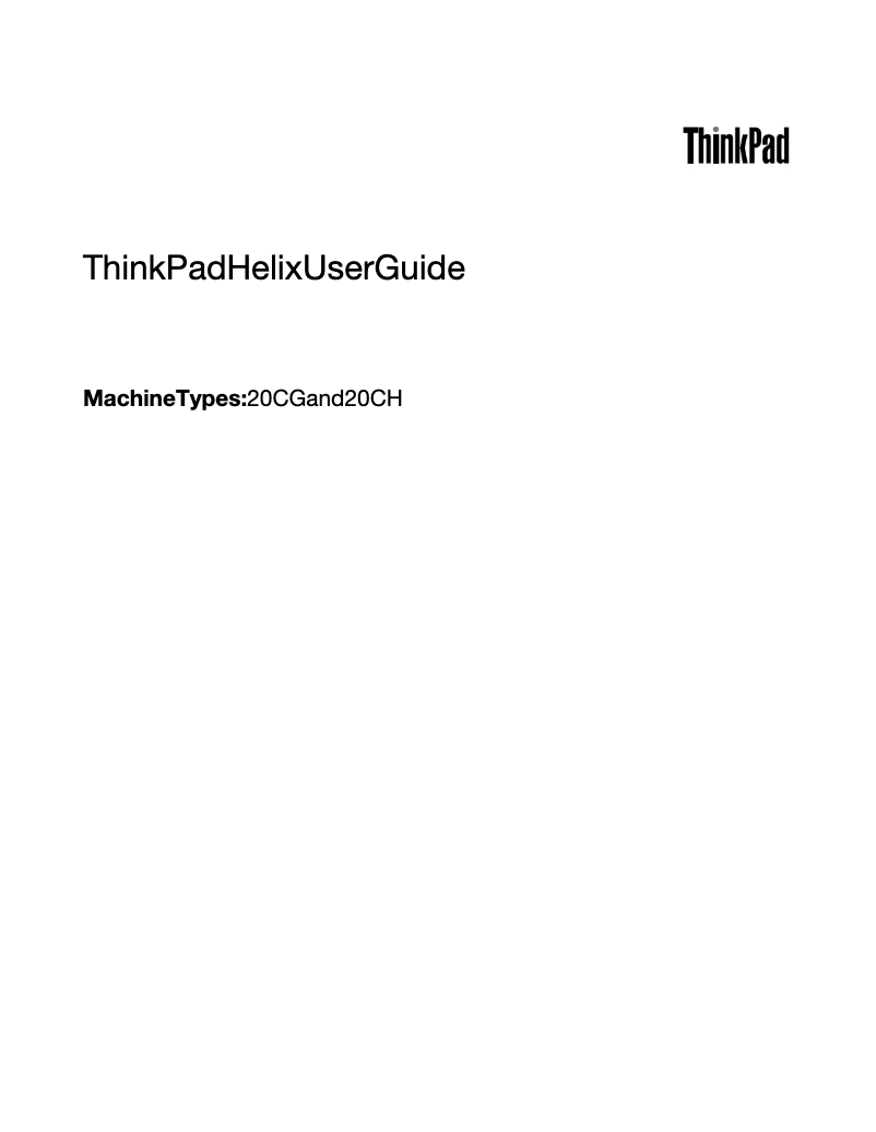 Página nº 1 - Manual de usuario Lenovo ThinkPad Helix 20CH