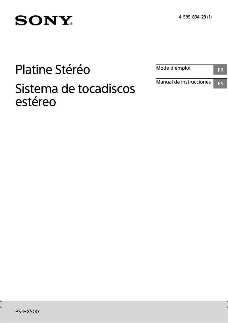 Imagen de la primera página del manual del dispositivo PS-HX500