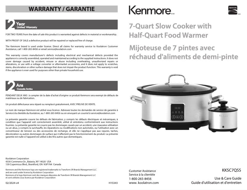 Página 1 del manual Manual de usuario Kenmore KKSC7SS