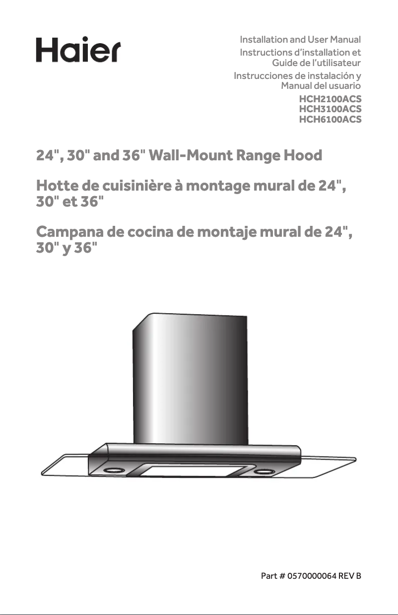 Imagen de la primera página del manual del dispositivo HCH3100ACS