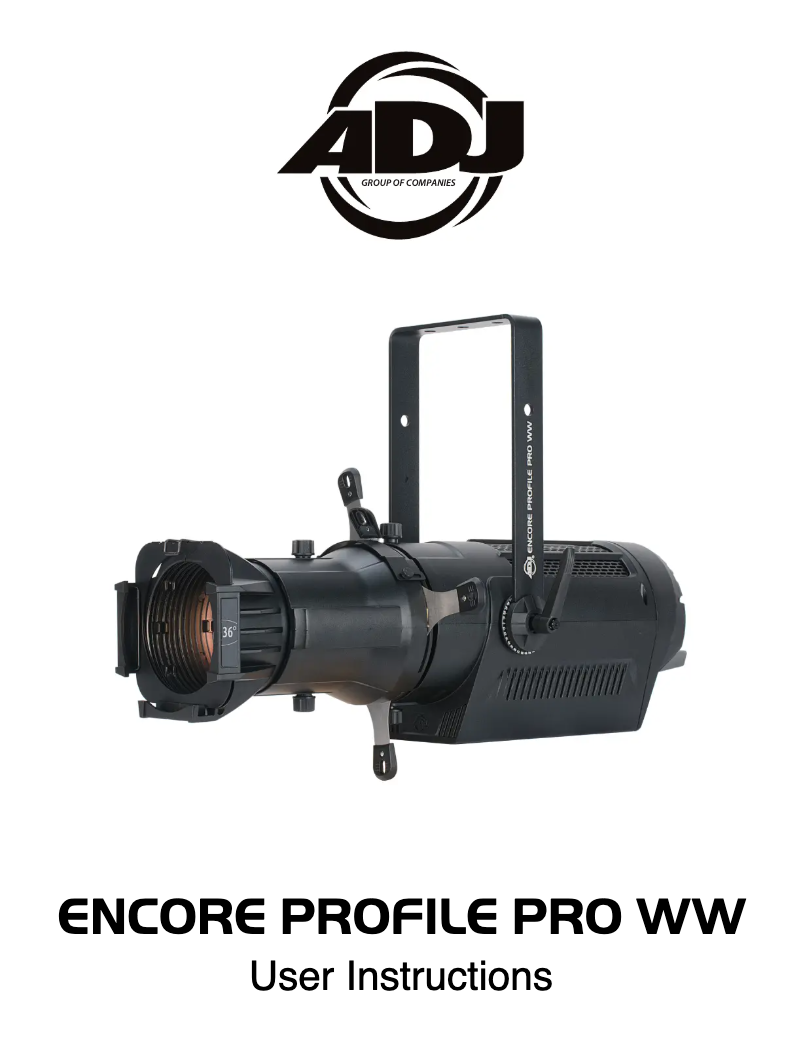 Página 1 del manual Manual de usuario Adj Encore Profile Pro WW