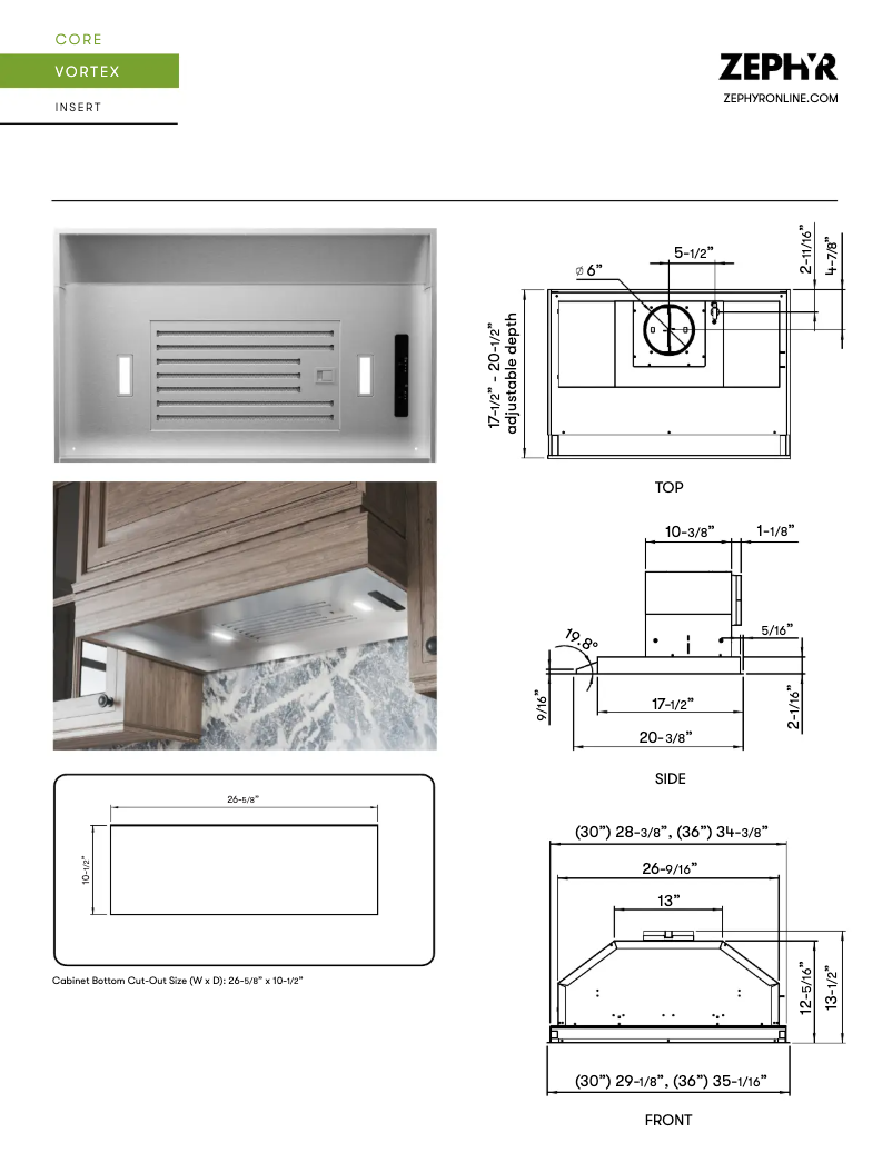 Página 1 del manual Ficha técnica Zephyr Vortex AK9034BS