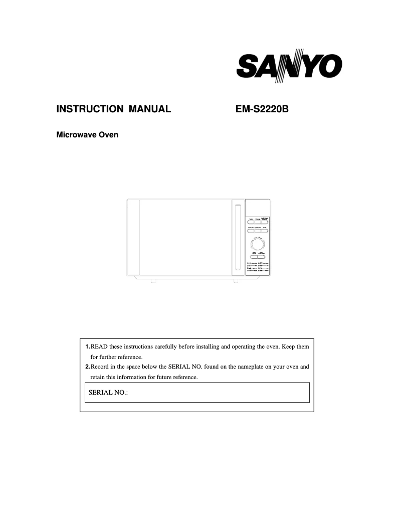 Imagen de la primera página del manual del dispositivo EM-S2220B