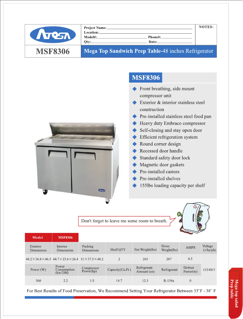 Imagen de la primera página del manual del dispositivo MSF8306