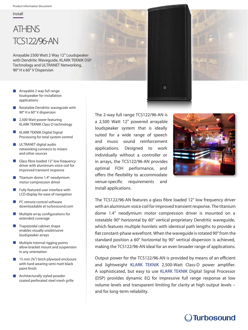 Imagen de la primera página del manual del dispositivo TCS122/96-AN