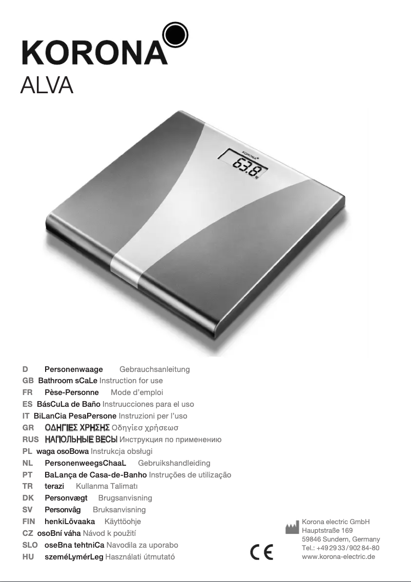 Imagen de la primera página del manual del dispositivo Alva