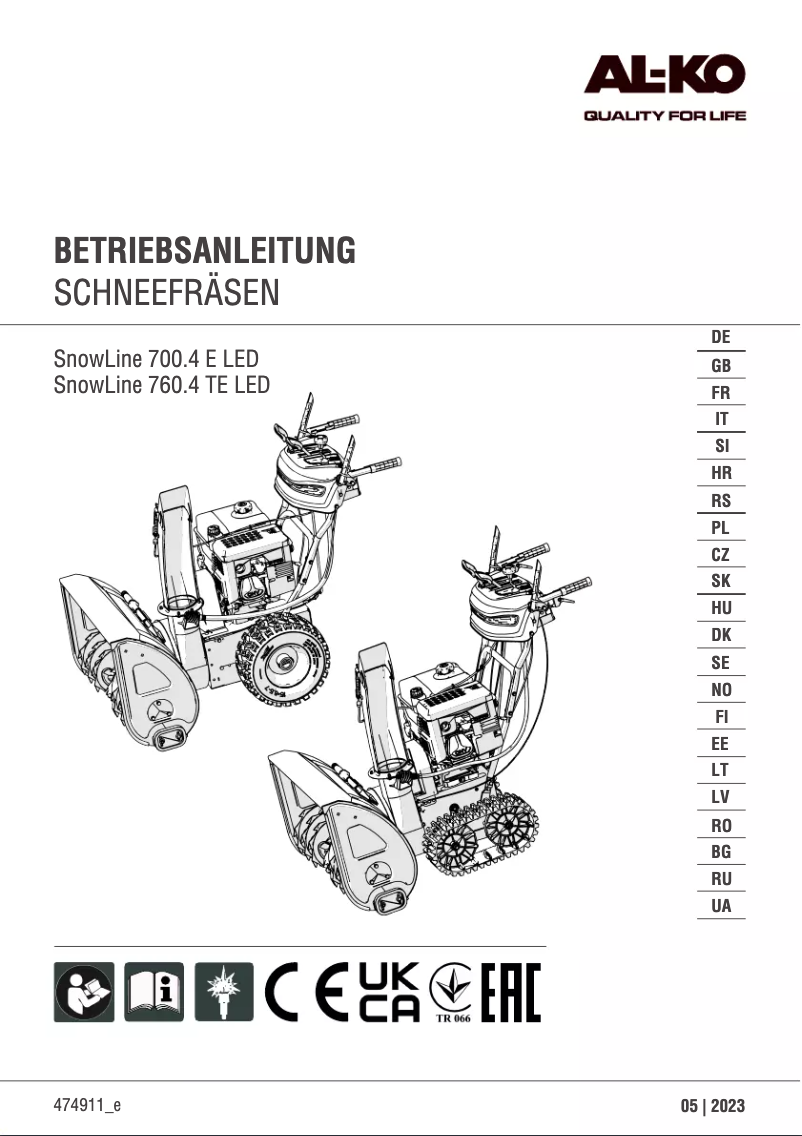 Imagen de la primera página del manual del dispositivo SnowLine 760.4 TE LED
