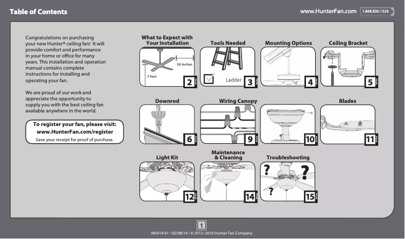 Página 1 del manual Manual de usuario Hunter Cedar Park 52134
