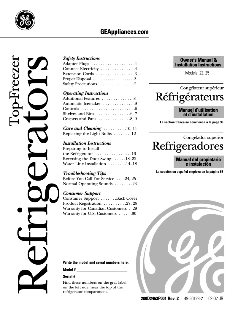 Imagen de la primera página del manual del dispositivo PTS22SBNBS