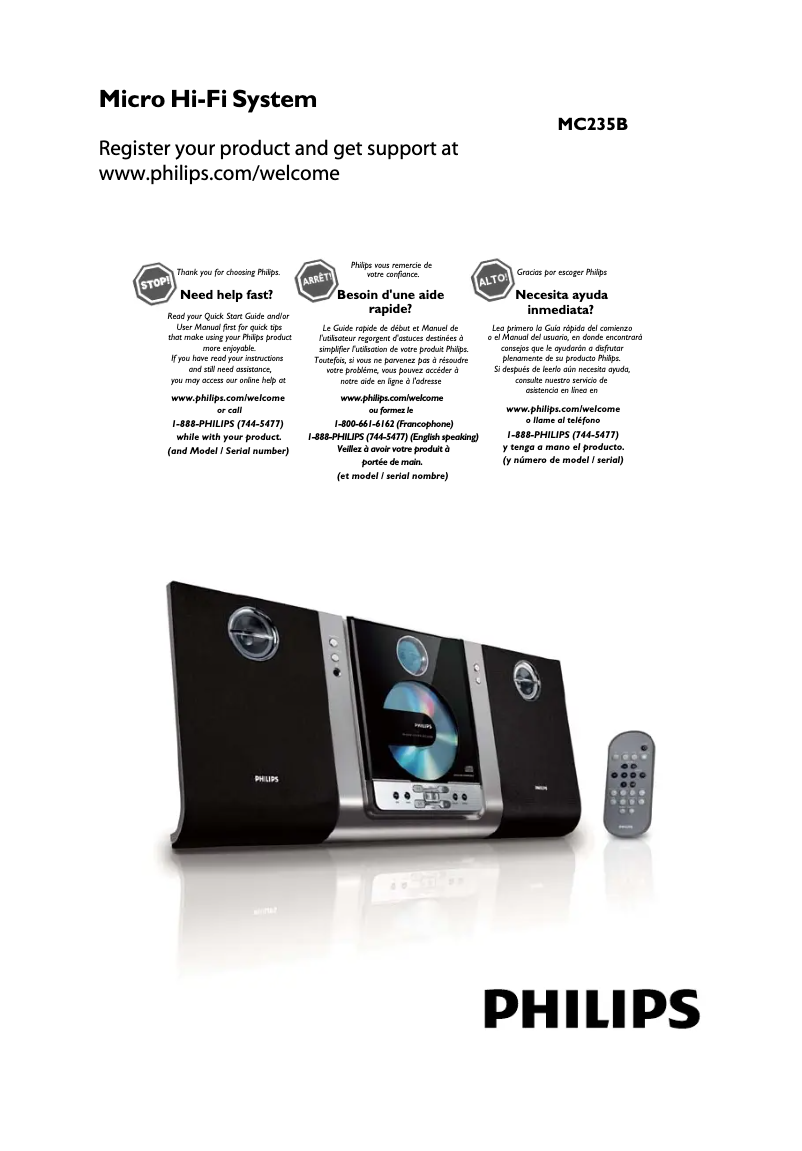 Página 1 del manual Manual de usuario Philips MC235B