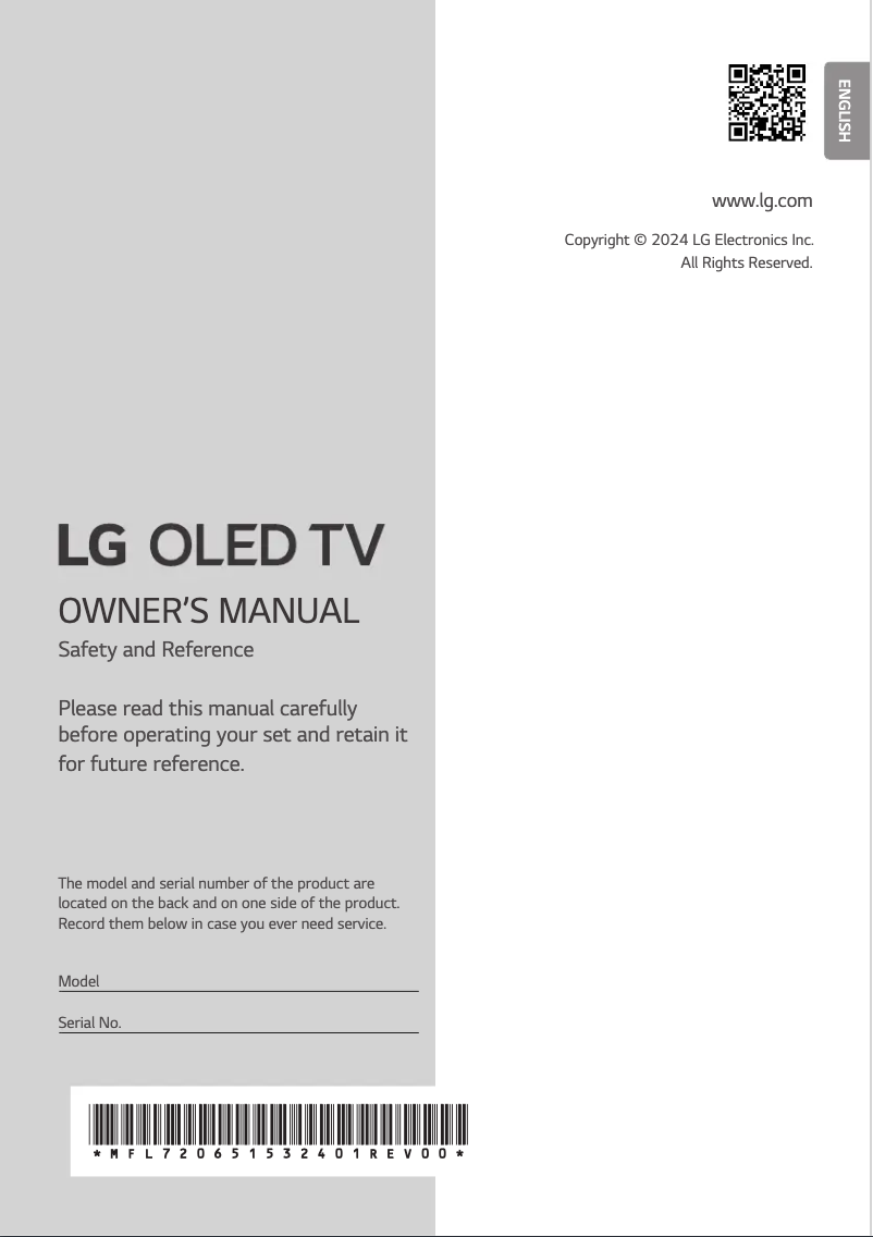 Página 1 del manual Manual de usuario LG OLED77B46LA