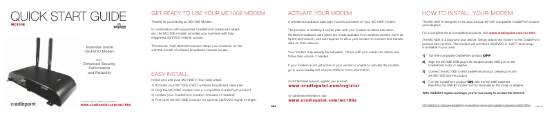 Página 1 del manual Manual de usuario Cradlepoint MC100E-VZ