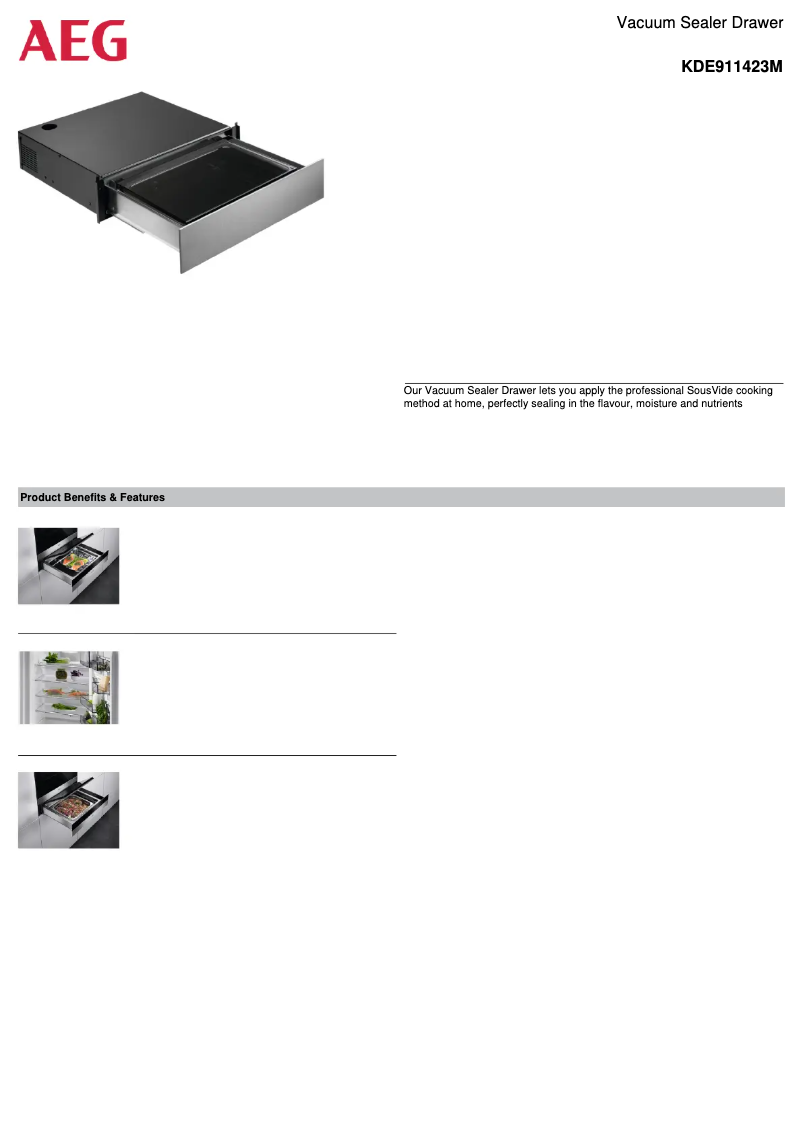 Página nº 1 - Ficha técnica AEG KDE911423M