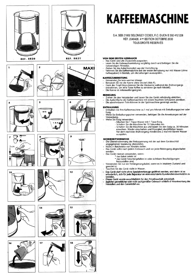 Página 1 del manual Manual de usuario Tefal Primavera 8826