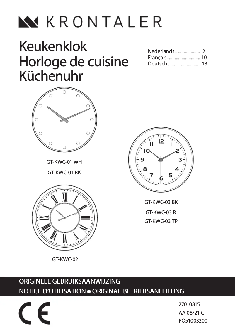 Página 1 del manual Manual de usuario Krontaler GT-KWC-02