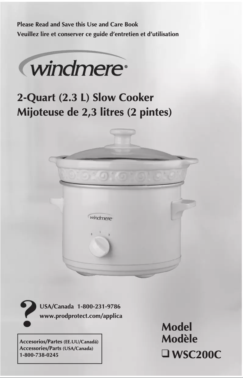 Página 1 del manual Manual de usuario Windmere WSC200C