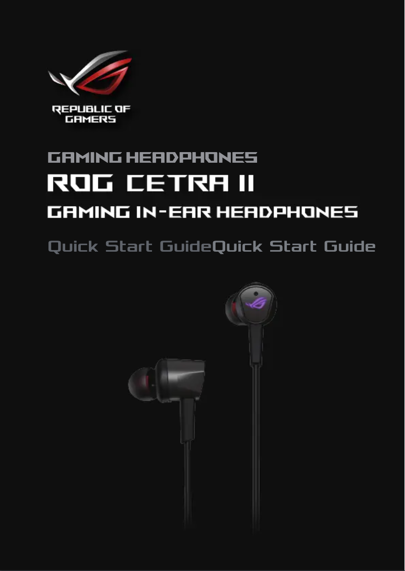 Imagen de la primera página del manual del dispositivo ROG Cetra II