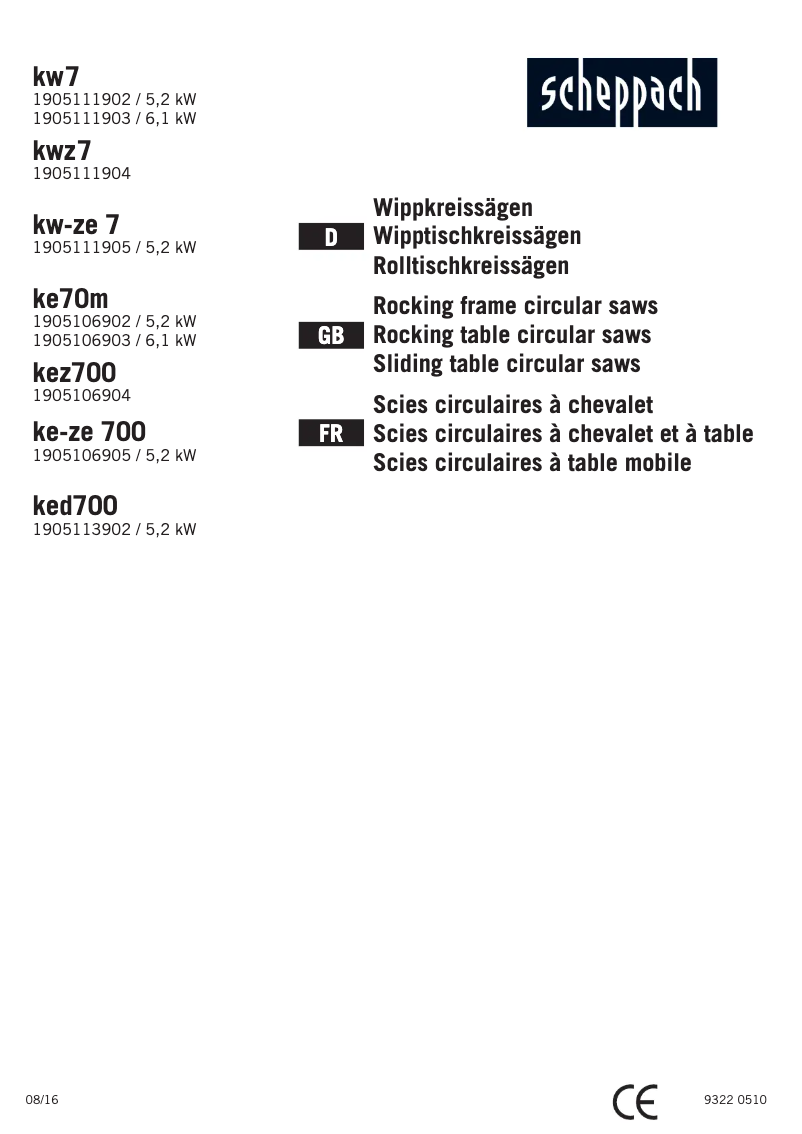 Imagen de la primera página del manual del dispositivo KW7
