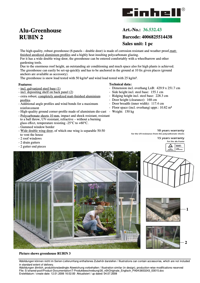 Imagen de la primera página del manual del dispositivo RUBIN 2