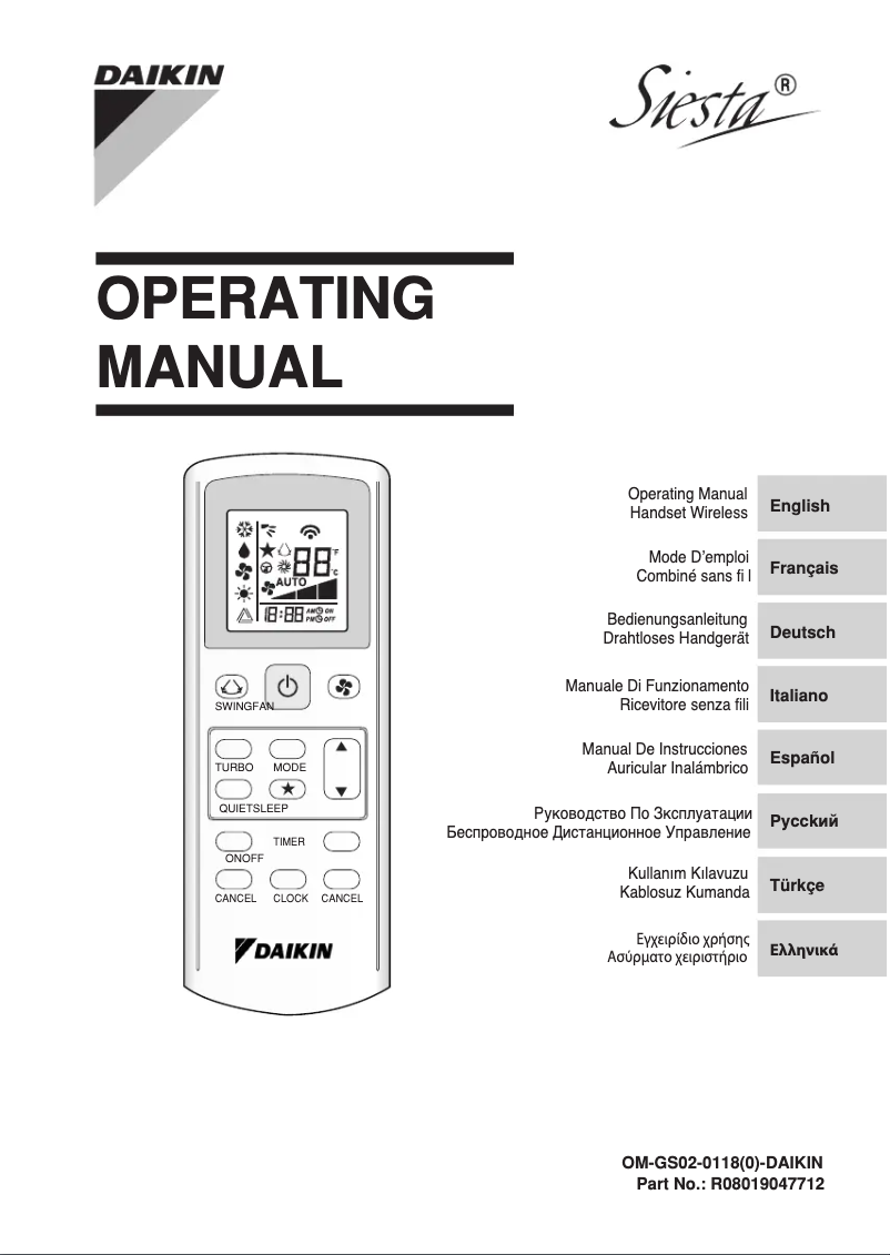 Página nº 1 - Manual de usuario Daikin ATXC60AV1B