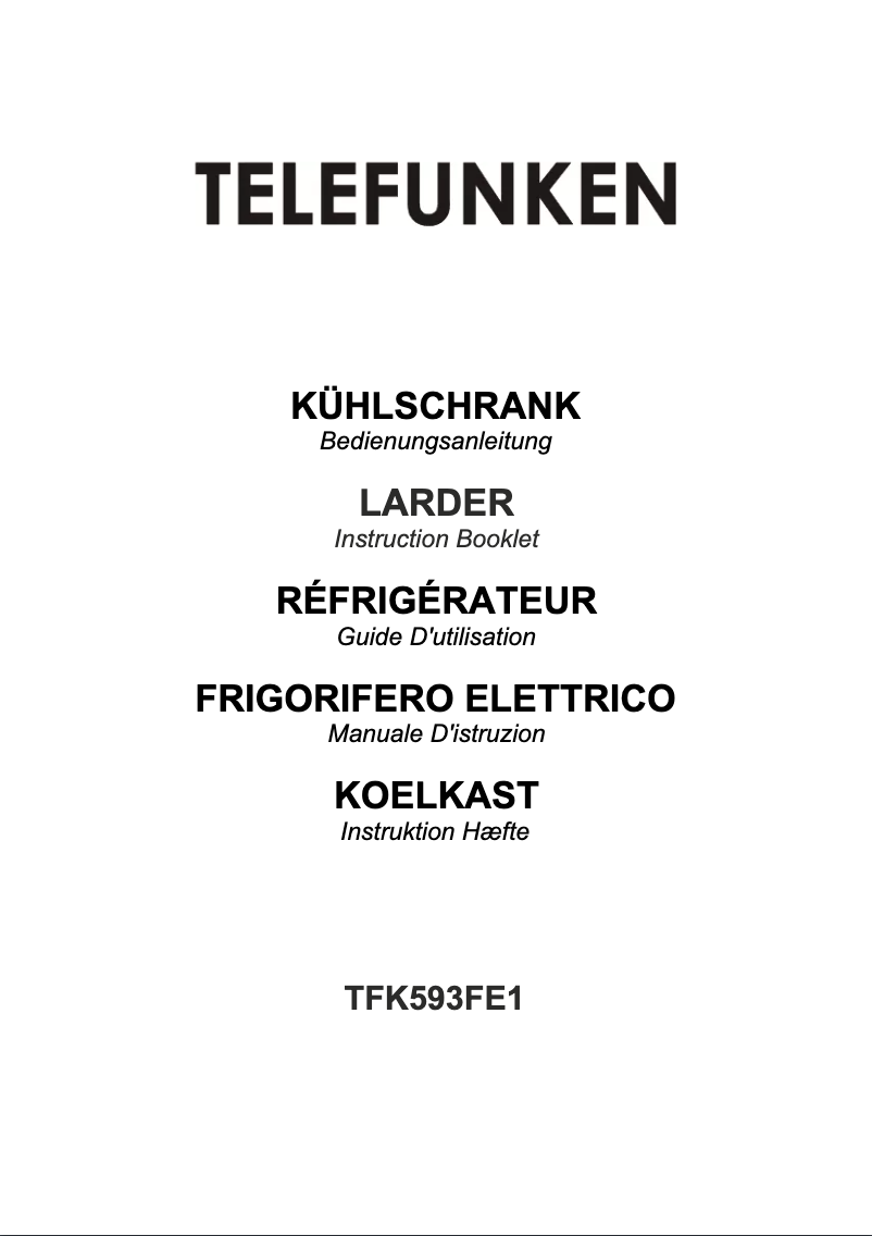 Página 1 del manual Manual de usuario Telefunken TFK593FE1