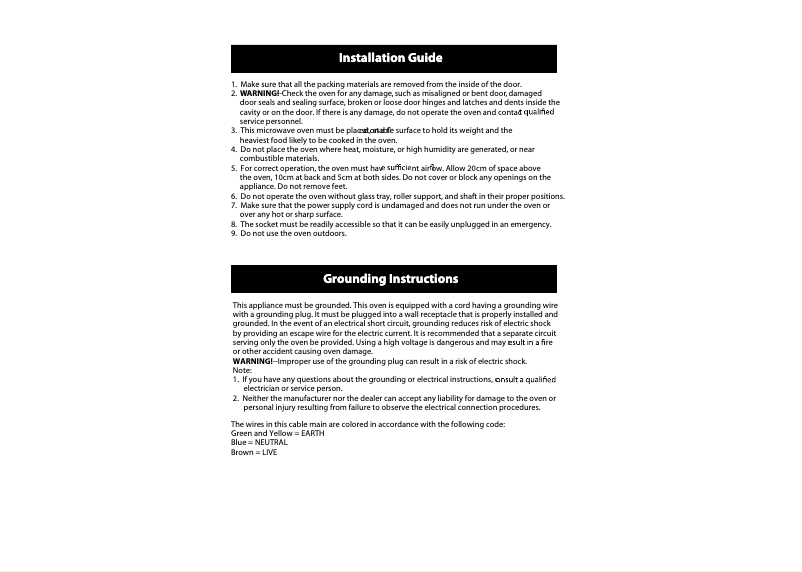 Página 1 del manual Guía de instalación Electrolux EMS3085X