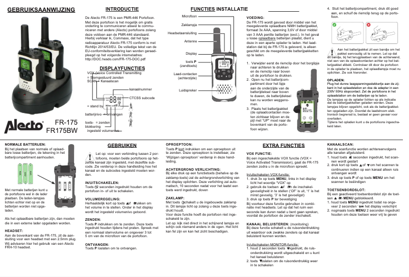 Página nº 1 - Manual de usuario Alecto FR-175