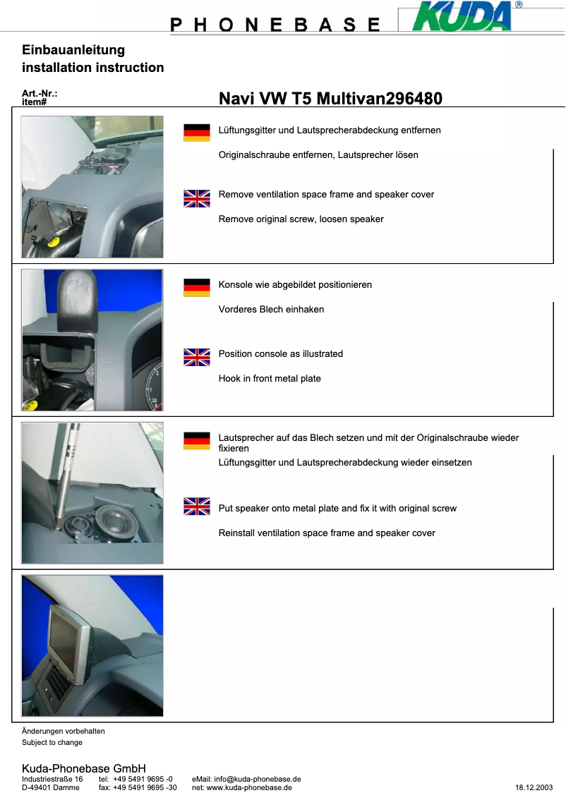 Página 1 del manual Manual de usuario Kuda 296485