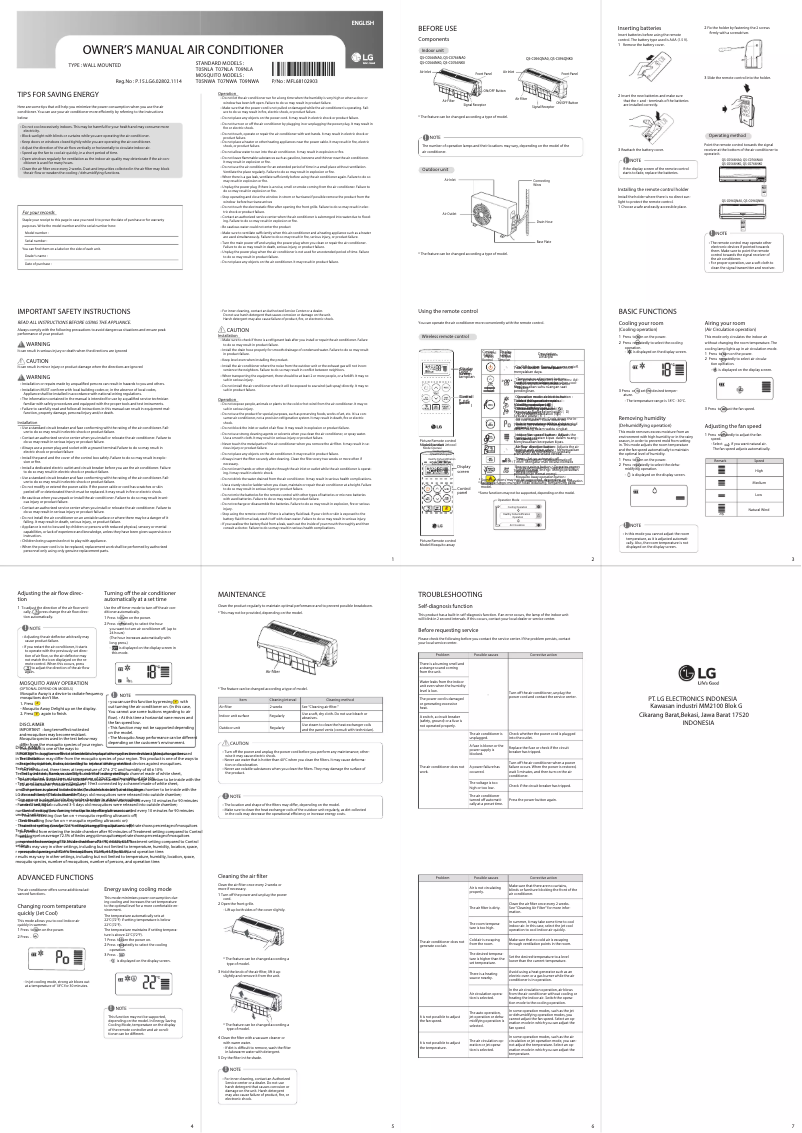Página 1 del manual Manual de usuario LG T09NWA