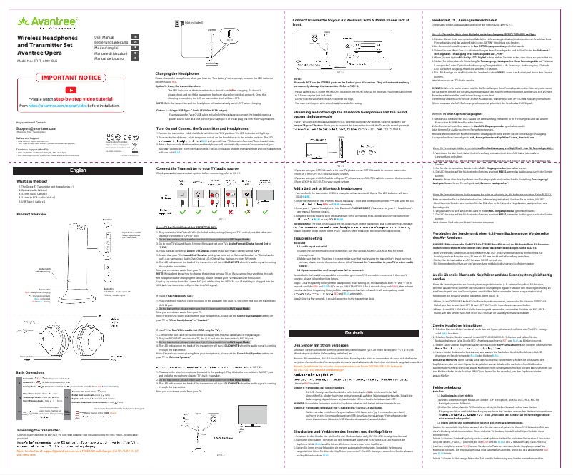 Imagen de la primera página del manual del dispositivo Opera