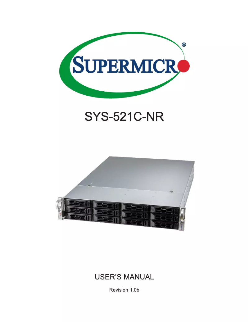 Página 1 del manual Manual de usuario Supermicro SuperServer SYS-521C-NR