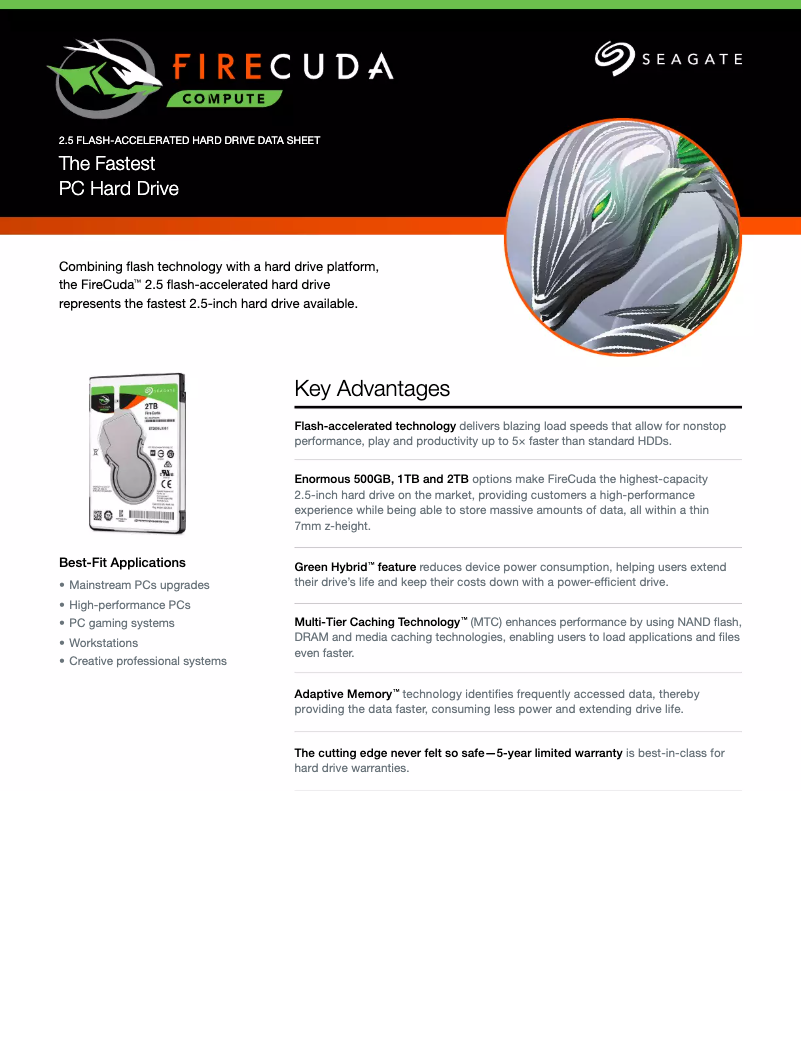 Página nº 1 - Ficha técnica Seagate FireCuda