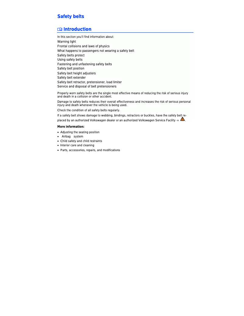 Página 1 del manual Instrucciones de seguridad Volkswagen Golf GTI (2015)