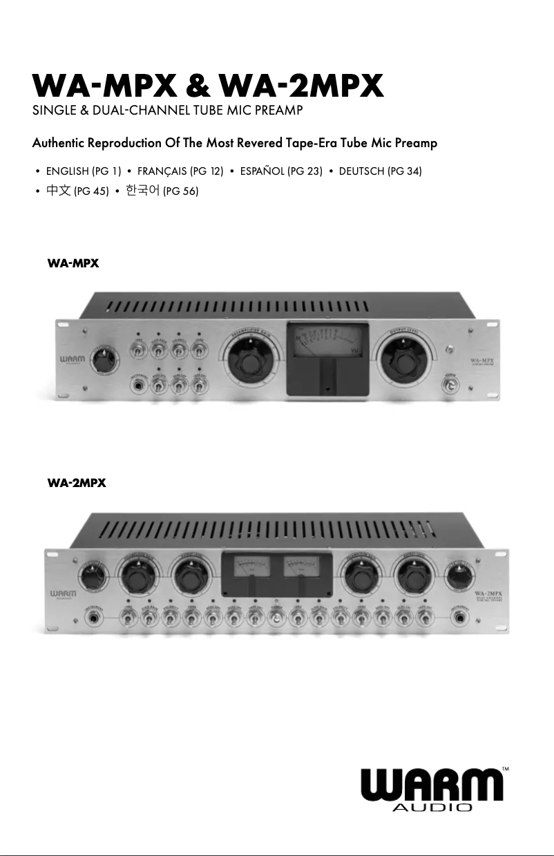 Página 1 del manual Manual de usuario Warm Audio WA-MPX
