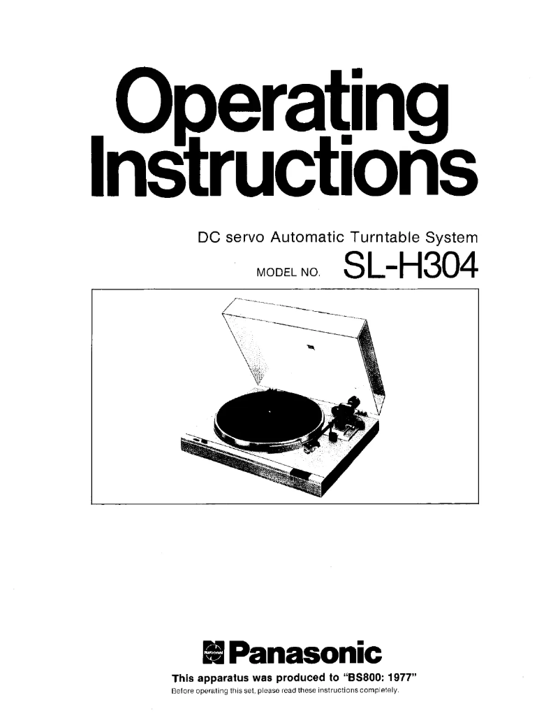 Página 1 del manual Manual de usuario Panasonic SL-H304