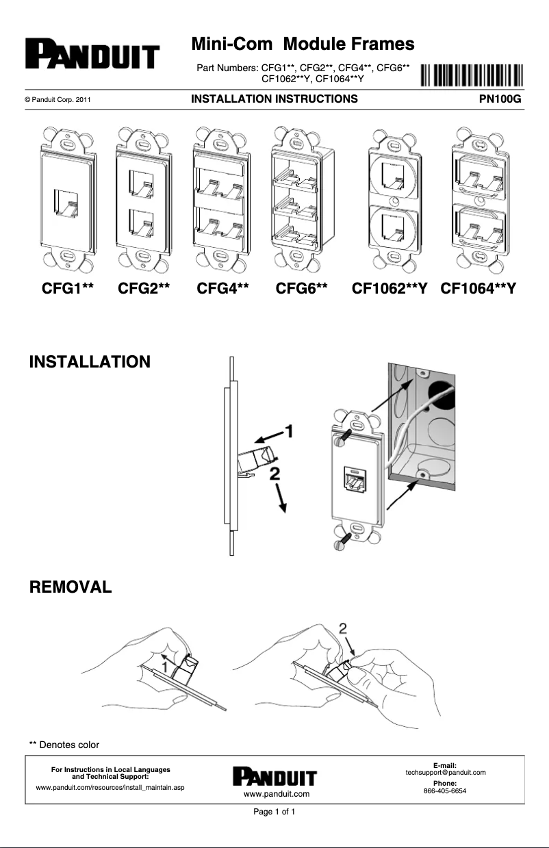 Imagen de la primera página del manual del dispositivo CF1064WHY