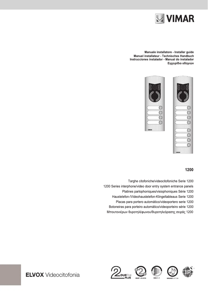 Imagen de la primera página del manual del dispositivo ELVOX 12N3