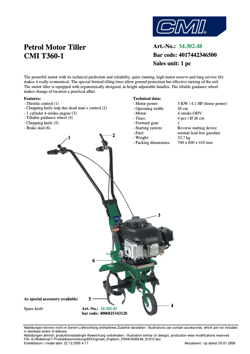 Imagen de la primera página del manual del dispositivo T360-1