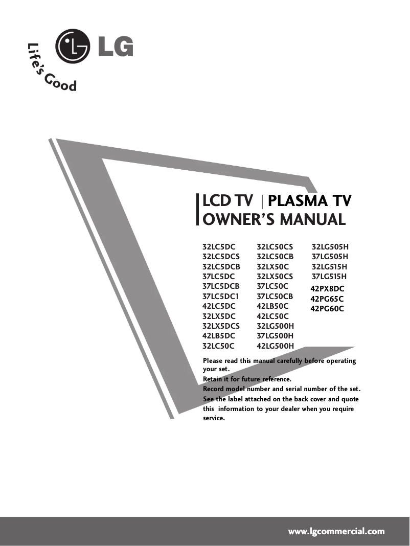 Imagen de la primera página del manual del dispositivo 32LG515H