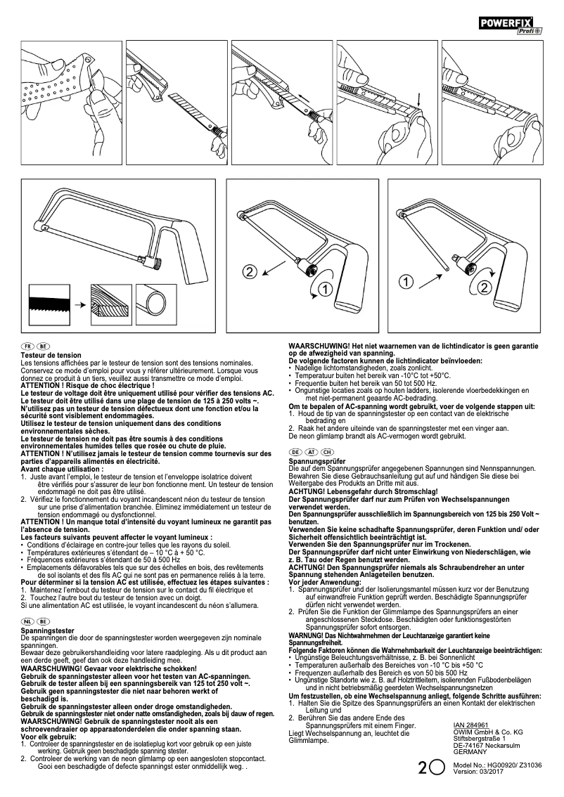 Imagen de la primera página del manual del dispositivo IAN 284961