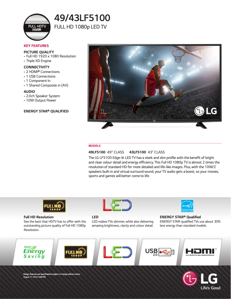 Página nº 1 - Ficha técnica LG 49LF5100