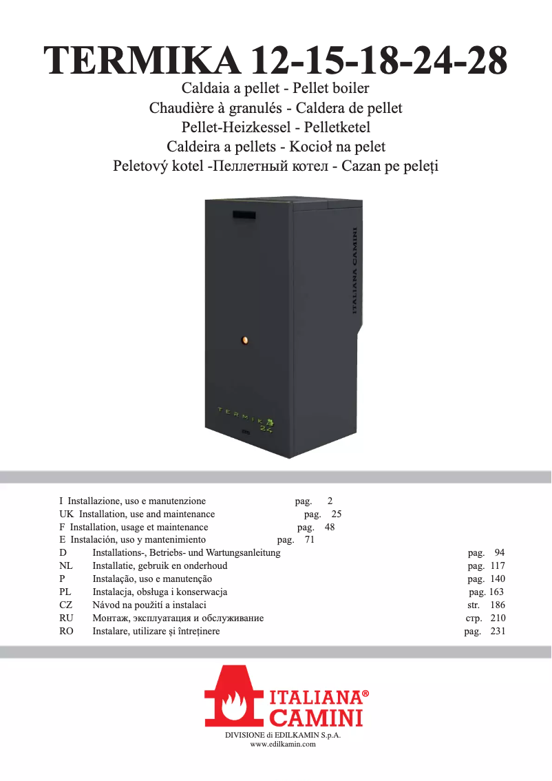 Página 1 del manual Manual de usuario Edilkamin TERMIKA 12
