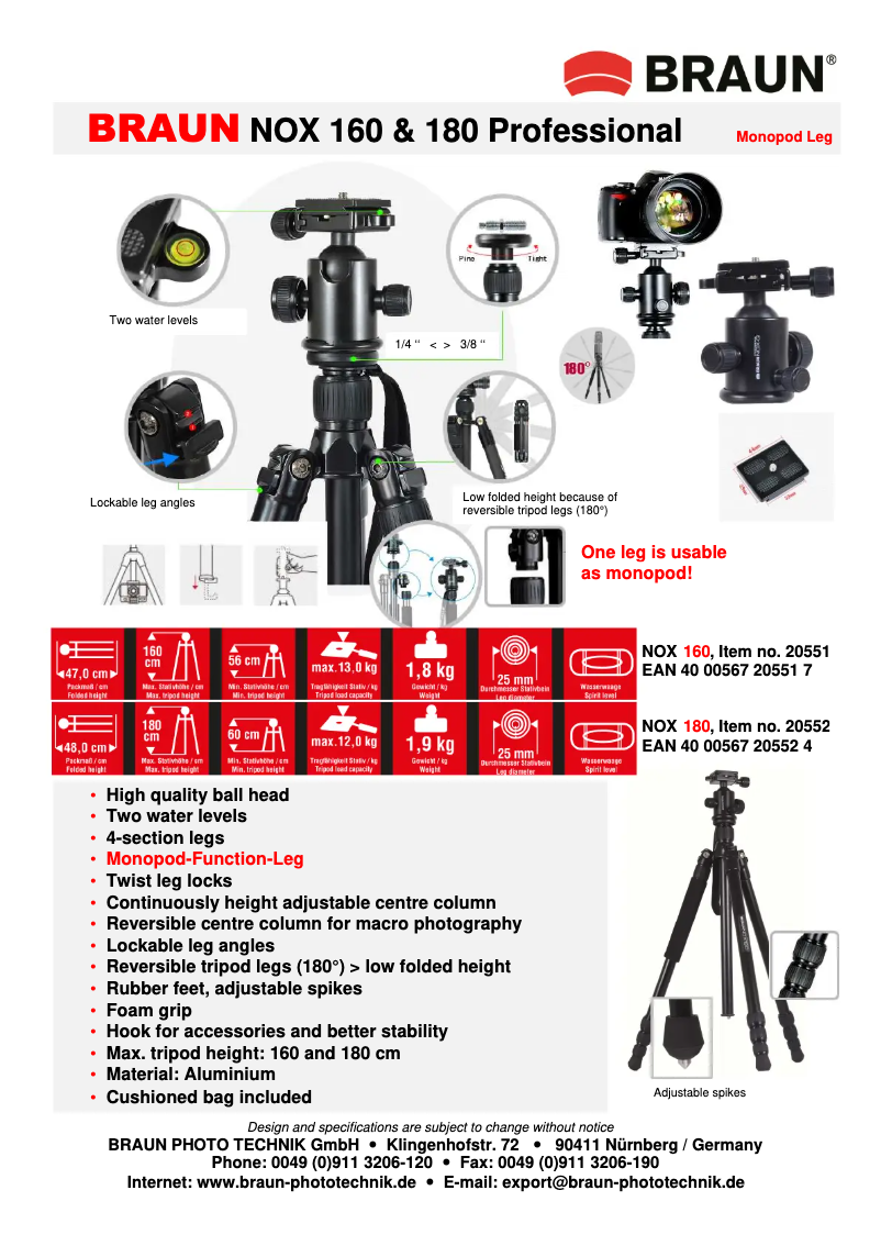 Imagen de la primera página del manual del dispositivo NOX 180 Professional