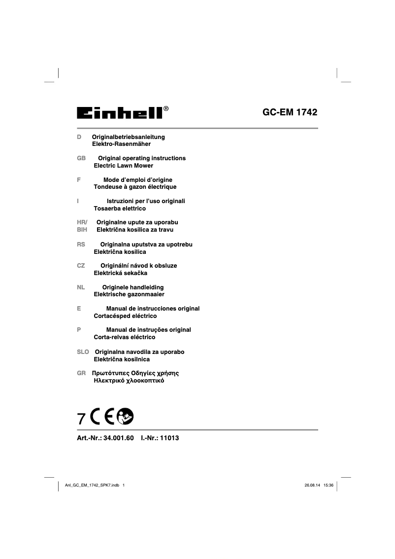 Imagen de la primera página del manual del dispositivo GC-EM 1700/42