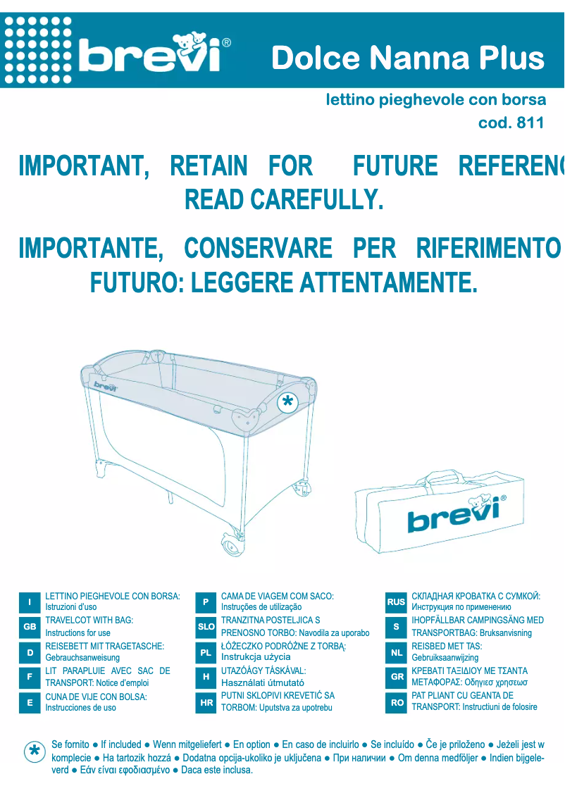 Página 1 del manual Manual de usuario Brevi Dolce Nanna Plus