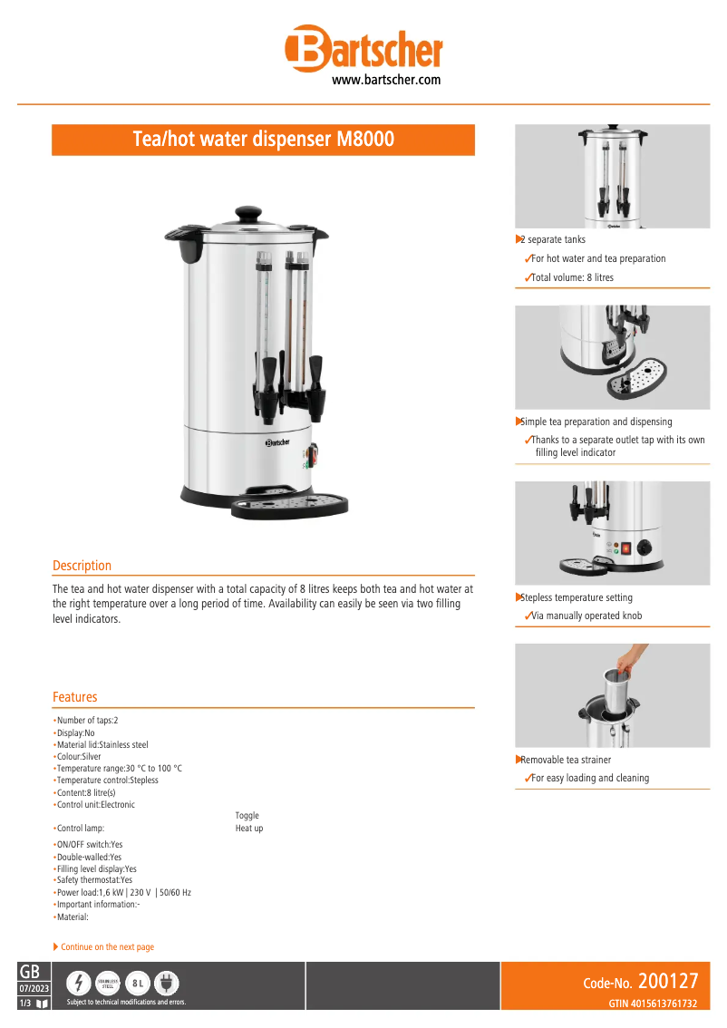 Imagen de la primera página del manual del dispositivo M8000